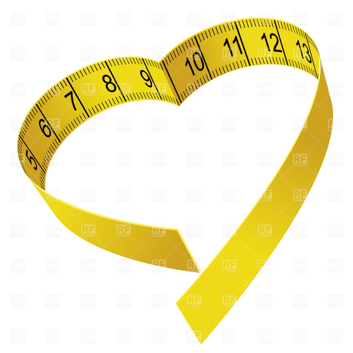 1200x1200 Heart Shaped Tape Measure Royalty Free Vector Clip Art Image