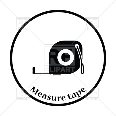 400x400 Thin Circle Design Icon Of Construction Tape Measure Royalty Free