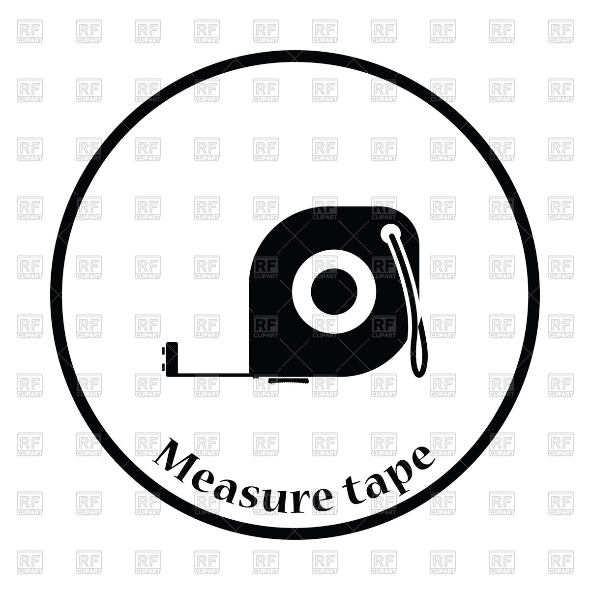 1200x1200 Thin Circle Design Icon Of Construction Tape Measure Royalty Free