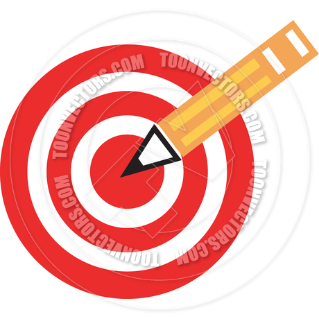 460x460 Cartoon Target With Pencil Vector Illustration By Clip Art Guy