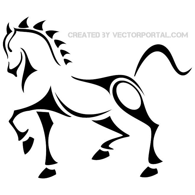 660x660 Horse Tattoo Clip Art 2 Free Vector 123freevectors