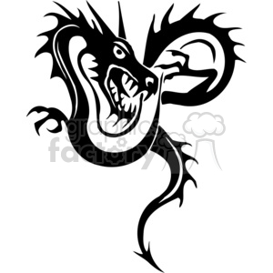 300x300 Royalty Free Chinese Dragons Tattoos 383887 Vector Clip Art Image