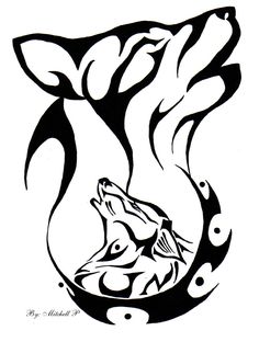 236x312 Cartoon Tattoo Wolf Design Vector Illustration By Clip Art Guy