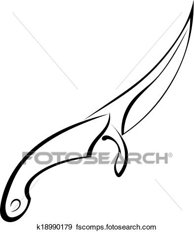 393x470 Clip Art Of Tattoo Knife On White Background K18990179