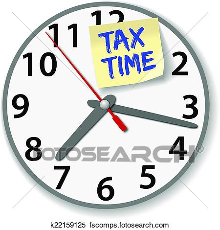 450x470 Clipart Of Tax Time Clock Taxes Due Date K22159125