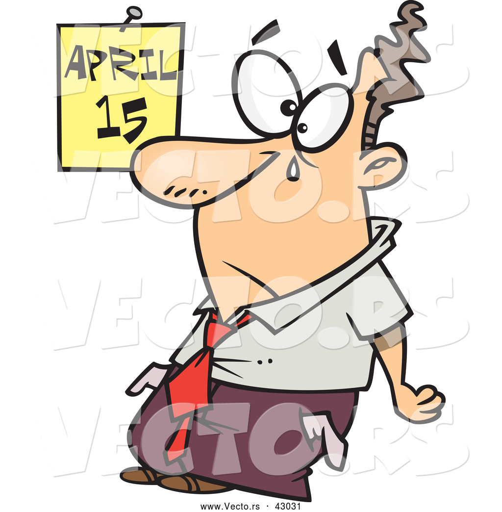 1024x1044 Vector Of A Sad Cartoon Man Crying On Tax Day While Displaying His