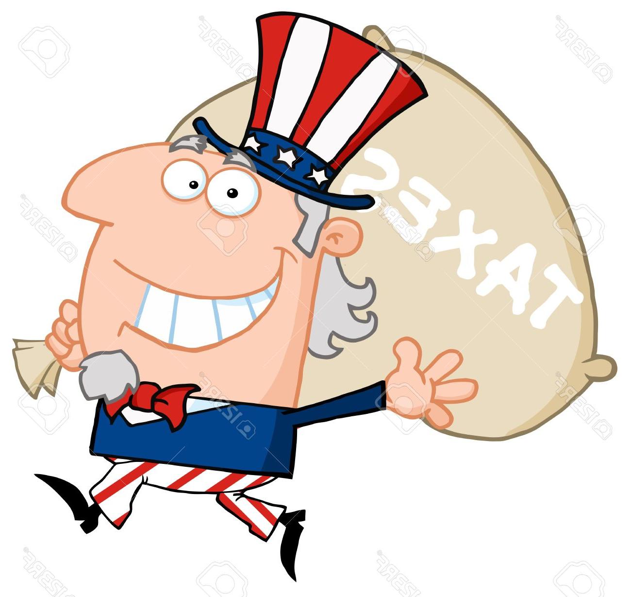 1300x1229 Best Hd Uncle Sam Runs And Carries Bag Of Money Stock Vector Taxes