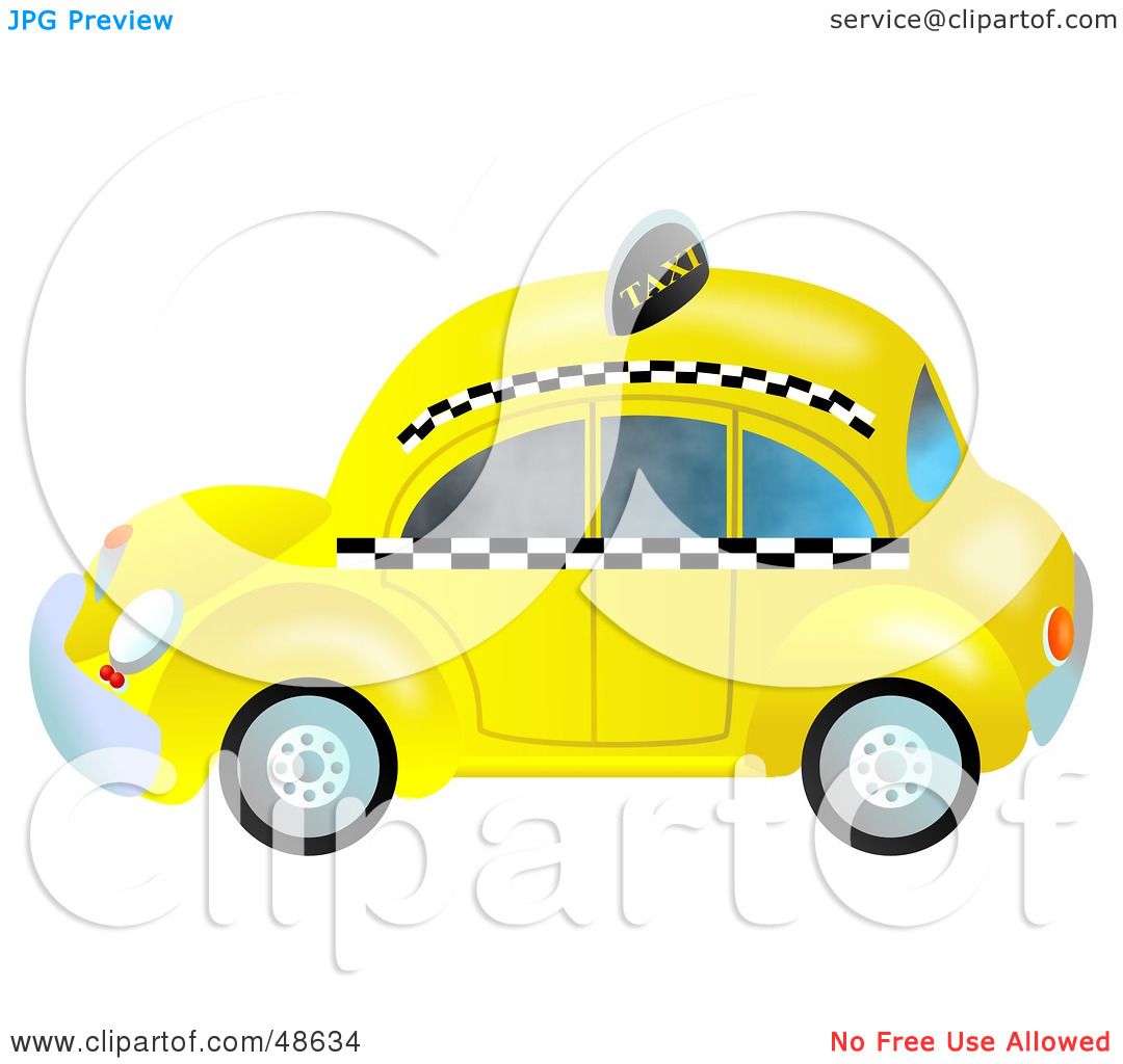1080x1024 Royalty Free (Rf) Clipart Illustration Of A Retro Yellow Taxi Cab