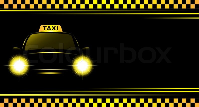 800x430 Background With Taxi Sign And Cab Stock Vector Colourbox