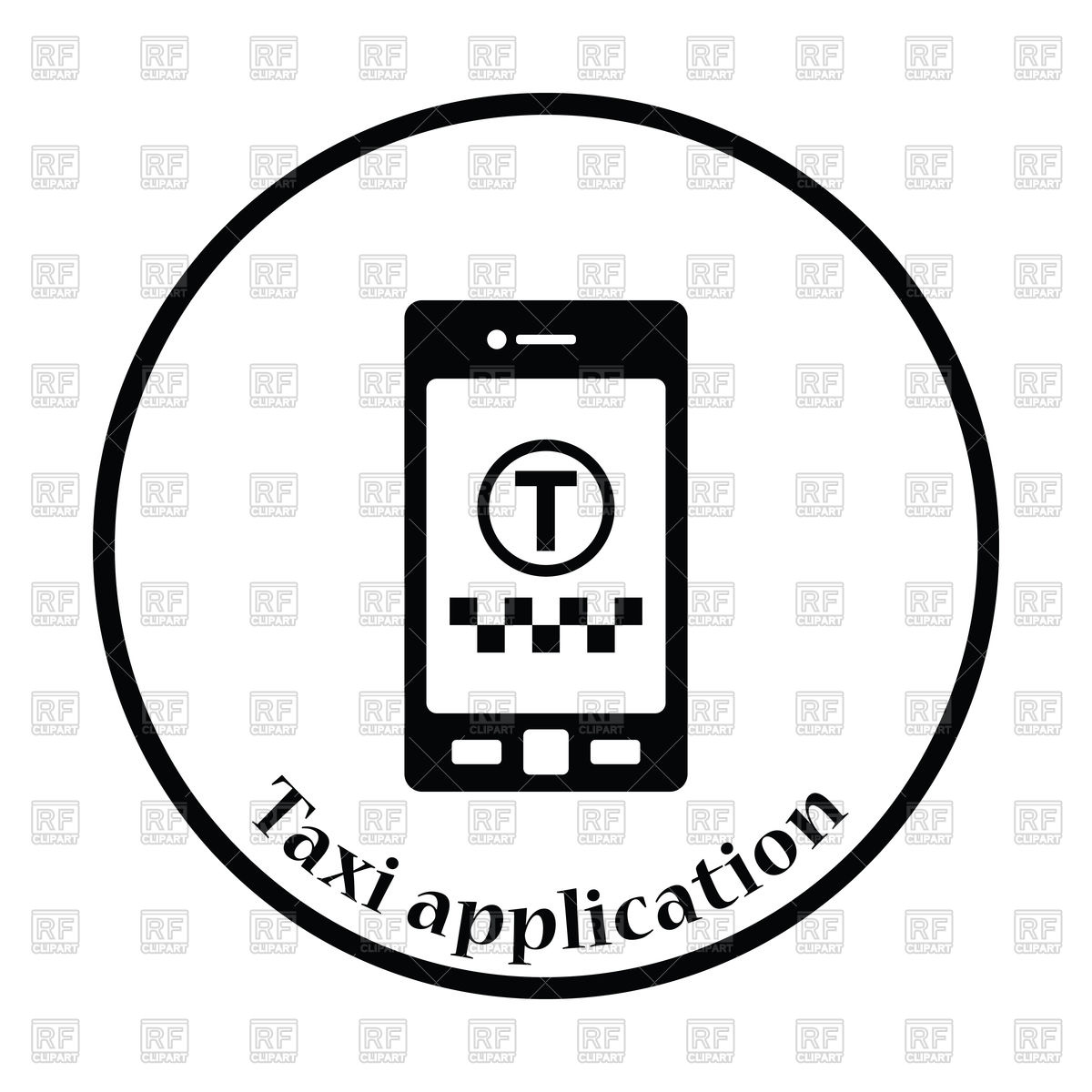 1200x1200 Taxi Service Mobile Application Icon Royalty Free Vector Clip Art