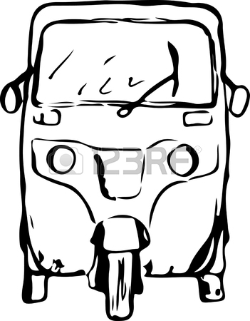 351x450 Vector Graphic Of A Traditional Taxi In Indonesia Known As Bajaj