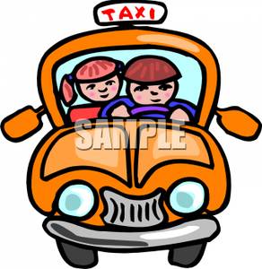 292x300 Woman And A Taxi Driver In A Cab Clipart Picture