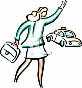 278x300 Art Image A Businessman Waving Down A Cab