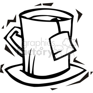 300x300 Royalty Free Black And White Image Of A Tea Cup 385721 Vector Clip