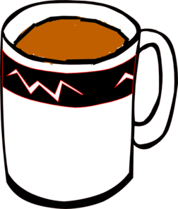 252x297 Tea Mug In White, Black And Red Clip Art