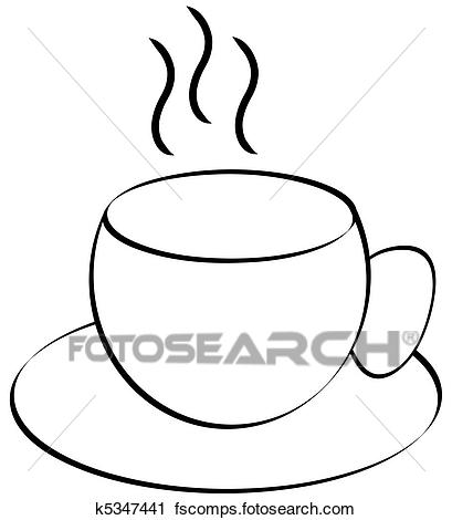 409x470 Clipart Of Steaming Cup Of Coffee Or Tea K5347441