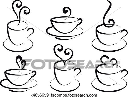450x347 Clip Art Of Coffee And Tea Cups, Vector K4656659