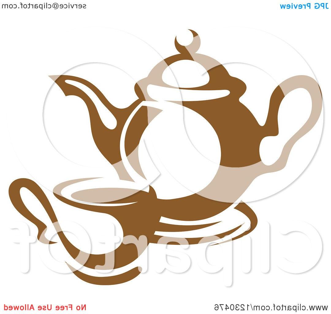 1080x1024 Best Hd Clipart Of Brown Tea Pot And Cup Royalty Free Vector