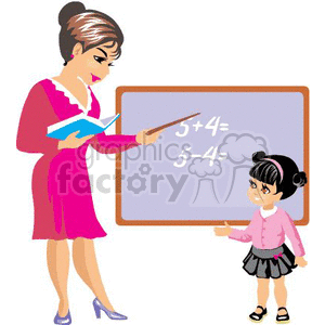 300x300 Royalty Free A Teacher Is Teaching A Student Math 369320 Vector