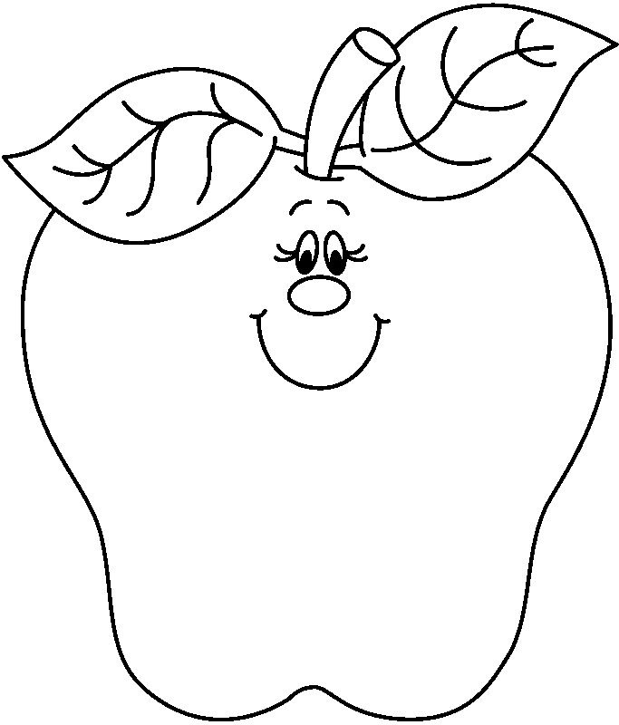 683x800 Teacher Apple Clipart Black And White Letters