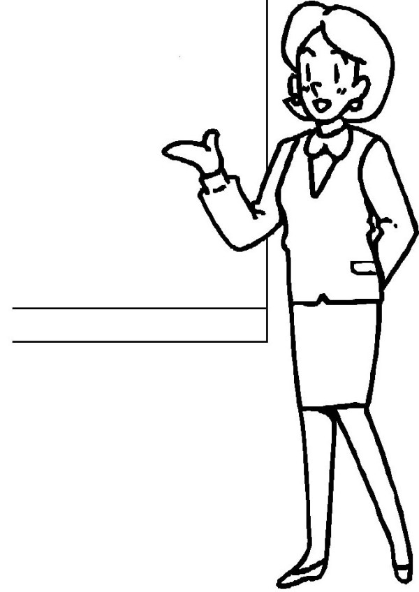600x848 Free Teacher Clipart Black And White Image