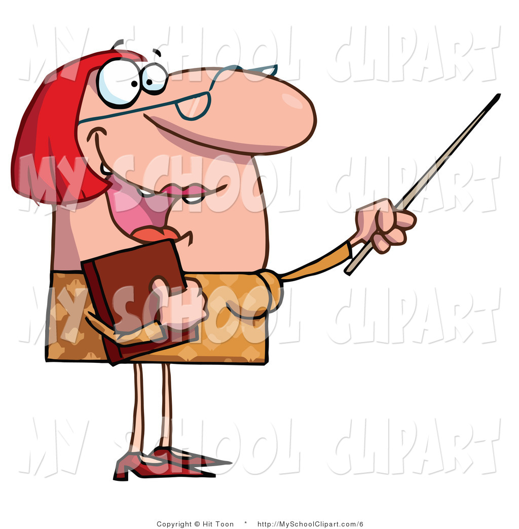 1024x1044 Clip Art Of An Energetic Female Teacher Pointing By Hit Toon