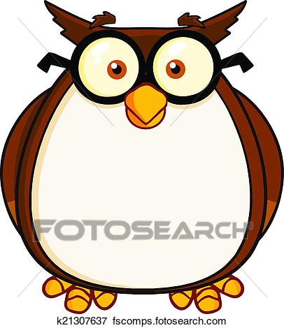 406x470 Clip Art Of Wise Owl Teacher Cartoon Character K21307637