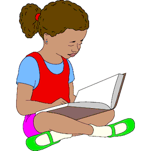 300x300 Girl Reading Clipart