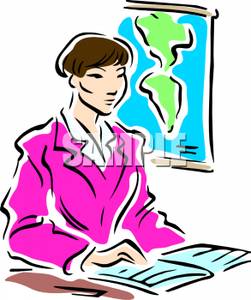 251x300 Geography Teacher Reading A Book Clipart Picture