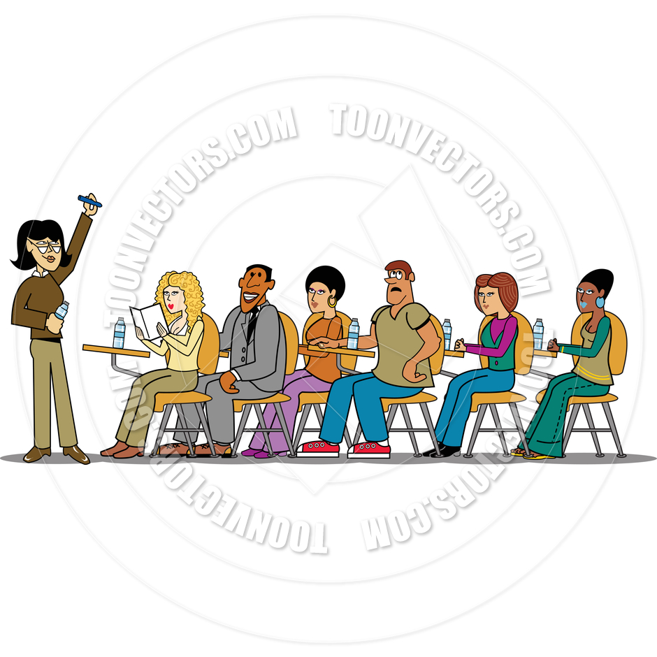 940x940 Cartoon Students And Teacher Vector Illustration By Clip Art Guy