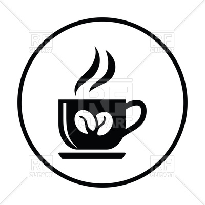 400x400 Coffee Cup Icon On White Background Royalty Free Vector Clip Art