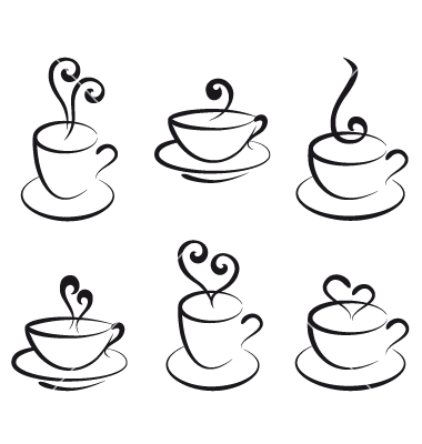 380x400 Tea Cup Black And White Clipart