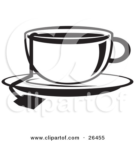 450x470 Tea Cup Black And White Clipart