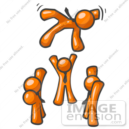 450x450 Clip Art Graphic Of Orange Guy Characters Tossing Their Team Mate