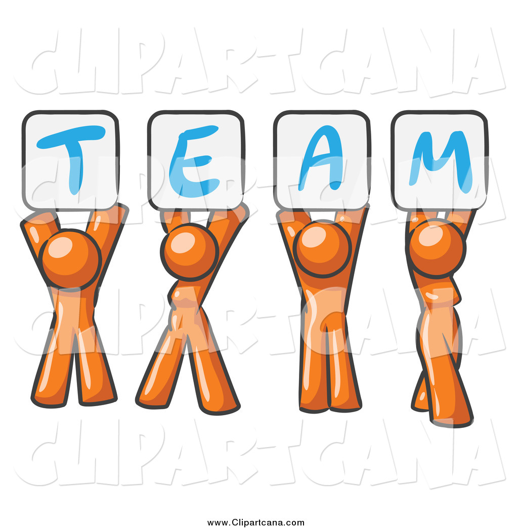 1024x1044 Clip Art Of Orange People Holding Up Team Signs By Leo Blanchette
