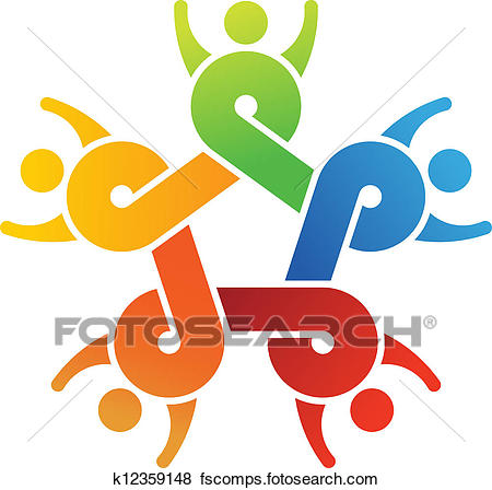 450x448 Clip Art Of Teamwork United K12359148