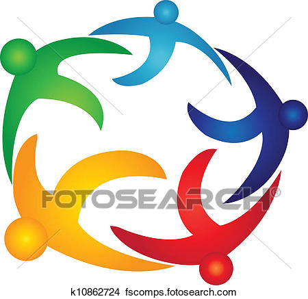 450x437 Clipart Of Teamwork Global People Logo Vector K10862724