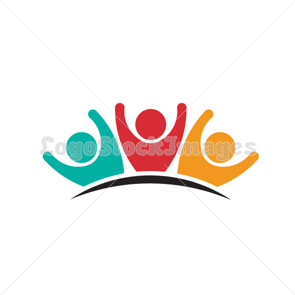 600x600 People Logo Three Persons Clip Art. Concept For A Friendship