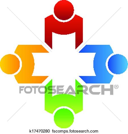 450x470 Clipart Of Vector Teamwork Group 4 K17470280