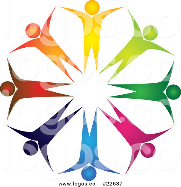 600x620 Royalty Free Vector Logo Of Diverse Teamwork People Forming
