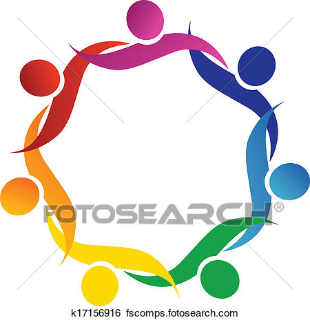 450x465 Clip Art Of Teamwork Hug Symbol Logo K17156916