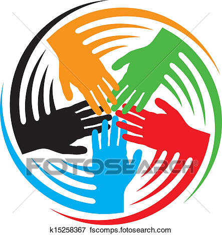 443x470 Clip Art Of Teamwork Hands Icon K15258367