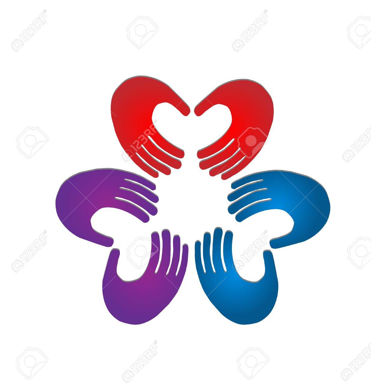 1235x1300 Hands Teamwork Colors Illustration Vector Royalty Free Cliparts