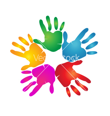 380x400 Hands Teamwork Logo On Vectorstock Hands Teamwork Logo Vector