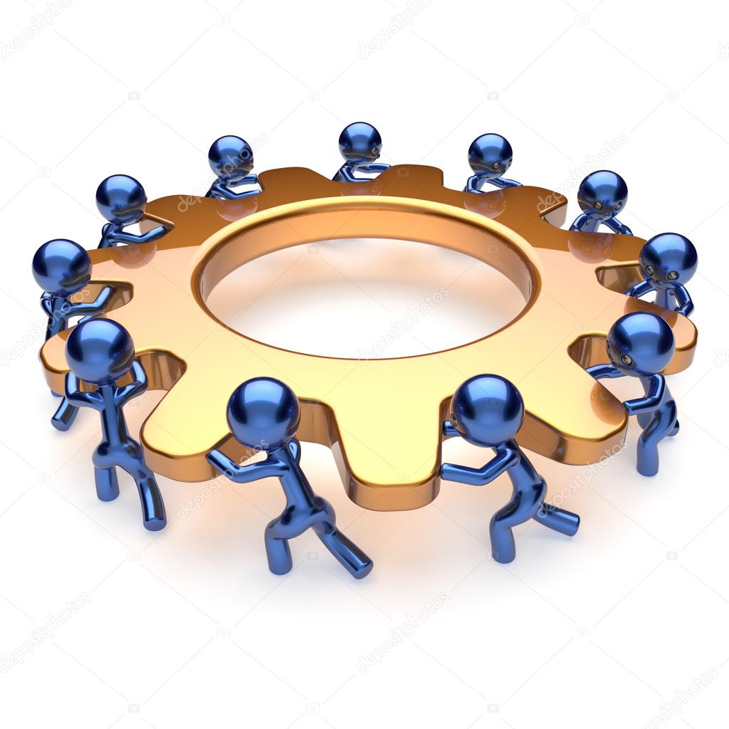 1024x1024 Team Work Business Brainstorming Process Mans Turning Gear