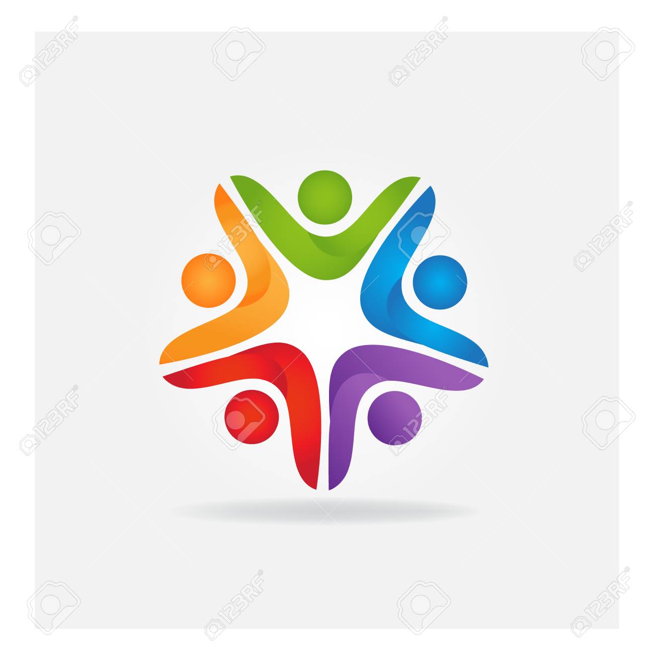 1300x1300 Teamwork Leader Business People Logo Vector Icon Identity Card