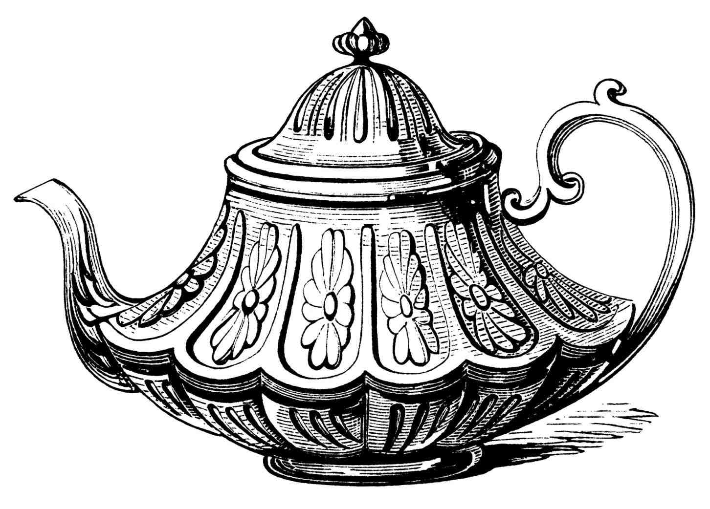 1452x1042 Alice In Wonderland Teapot Drawing