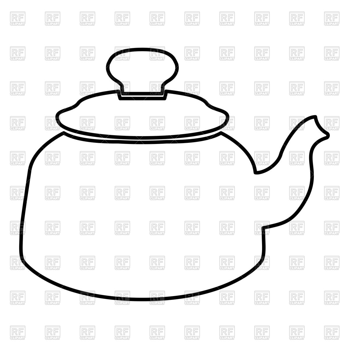 1200x1200 Teapot Or Kettle Outline Royalty Free Vector Clip Art Image