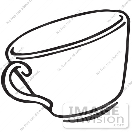 450x450 Tea Cup Black And White Clipart