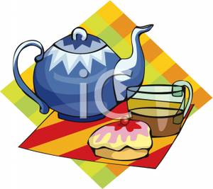 300x267 Scone With A Cup Of Tea Clip Art Image